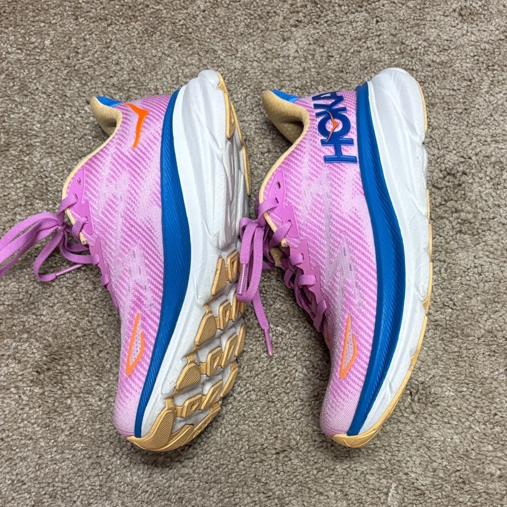 Hoka Pink and Blue Athletic Shoes - Picture 5 of 6